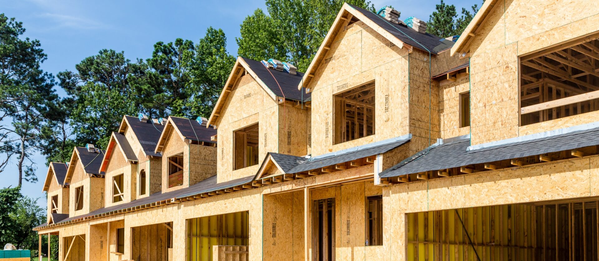 buildings in a row under construction